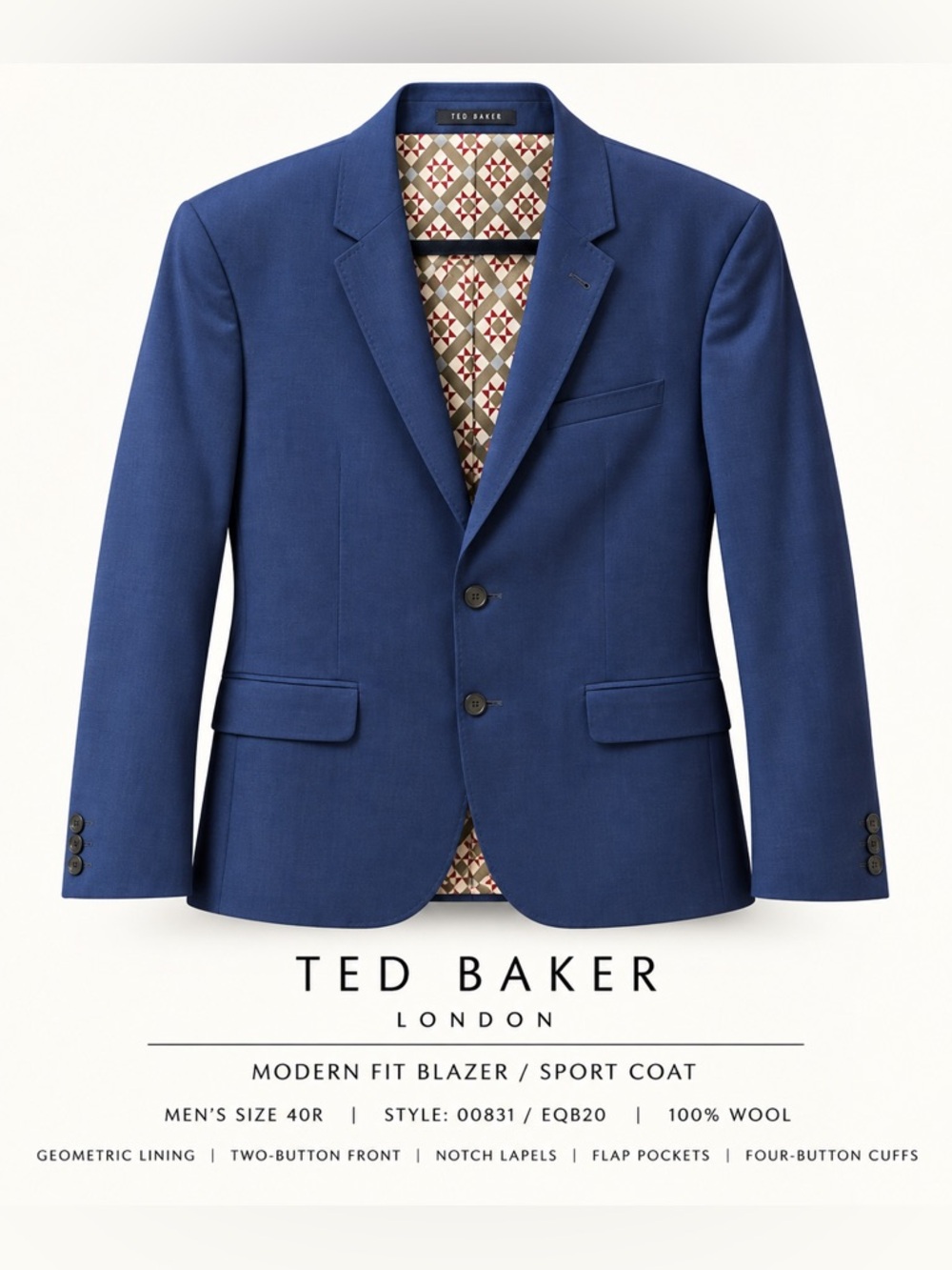 Ted Baker London Modern Fit Wool Blazer – 40R